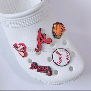 5 pcs x Sport team Atlanta Braves Baseball Shoe Charms